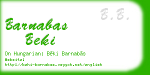 barnabas beki business card