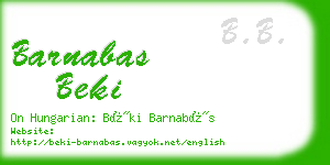 barnabas beki business card
